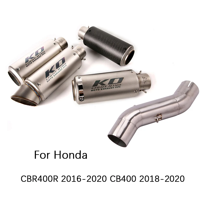 For Honda CBR400R CB400 2016-2020 Motorcycle Exhaust Pipe Middle Link Slip On 51mm Muffler Removable Db Killer Escapes | Автомобили и