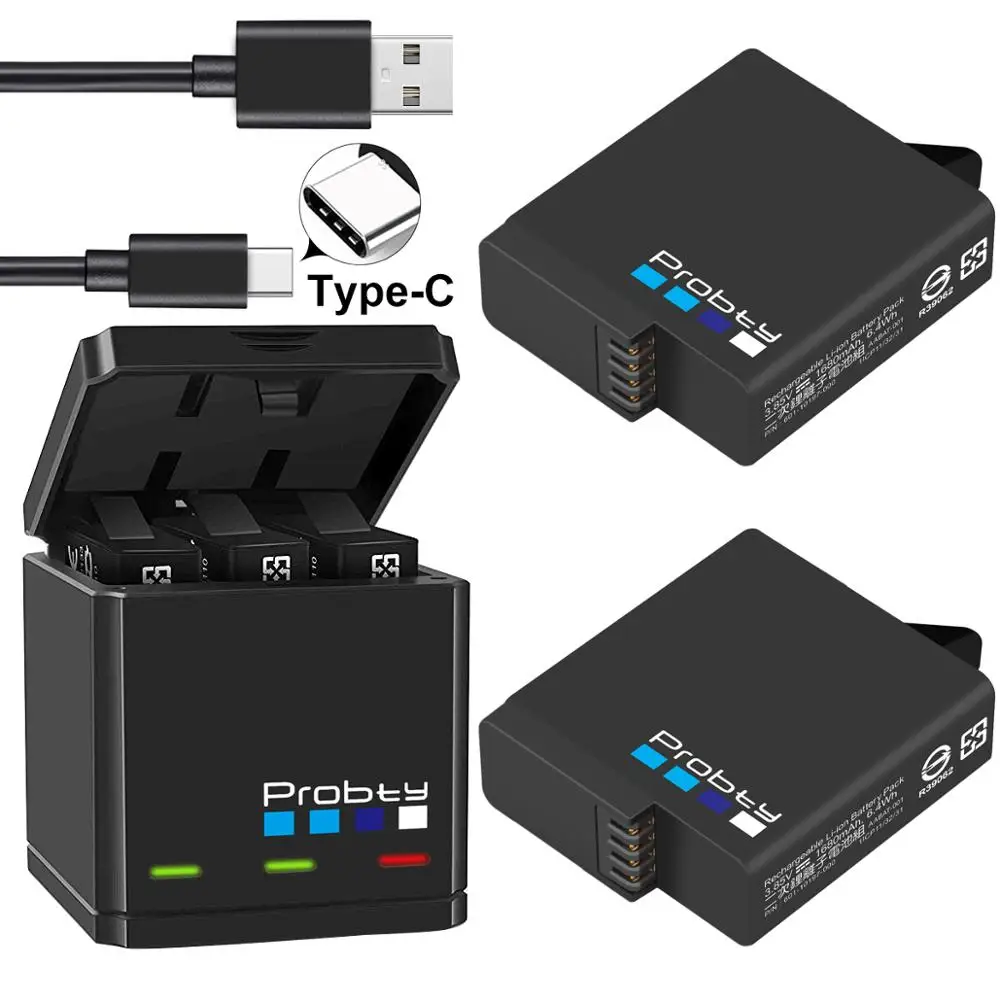 Camera Battery Camera Battery Charger PROBTY for GoPro Hero 7 6 5 Black