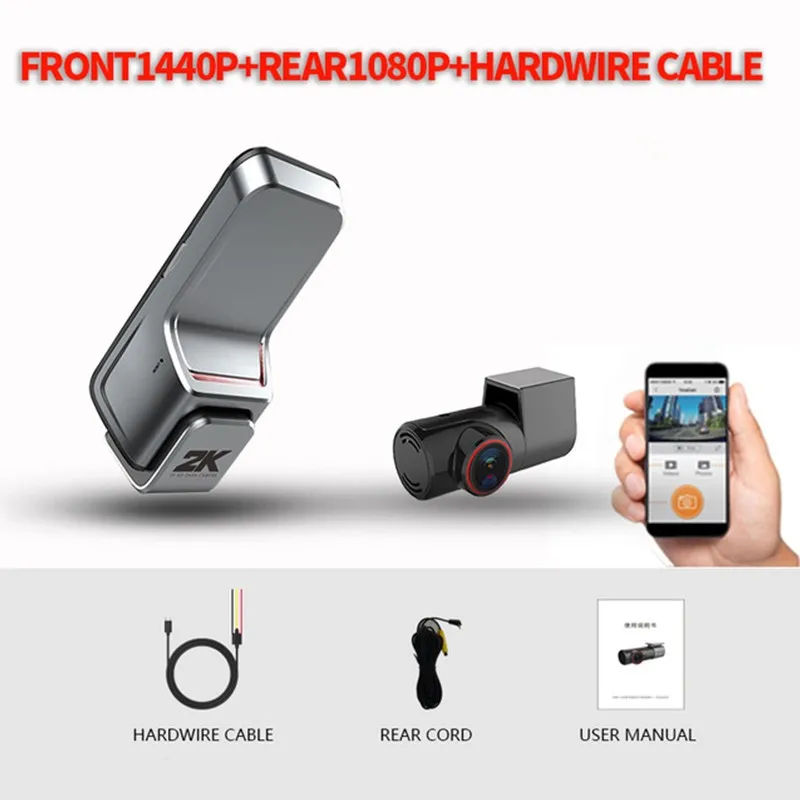 

U1000 Dash Camera Dual Front And Rear Wifi Car DVR Night Vision Voice Recorder App Loop Recording Dash Cam 1080P For Cars
