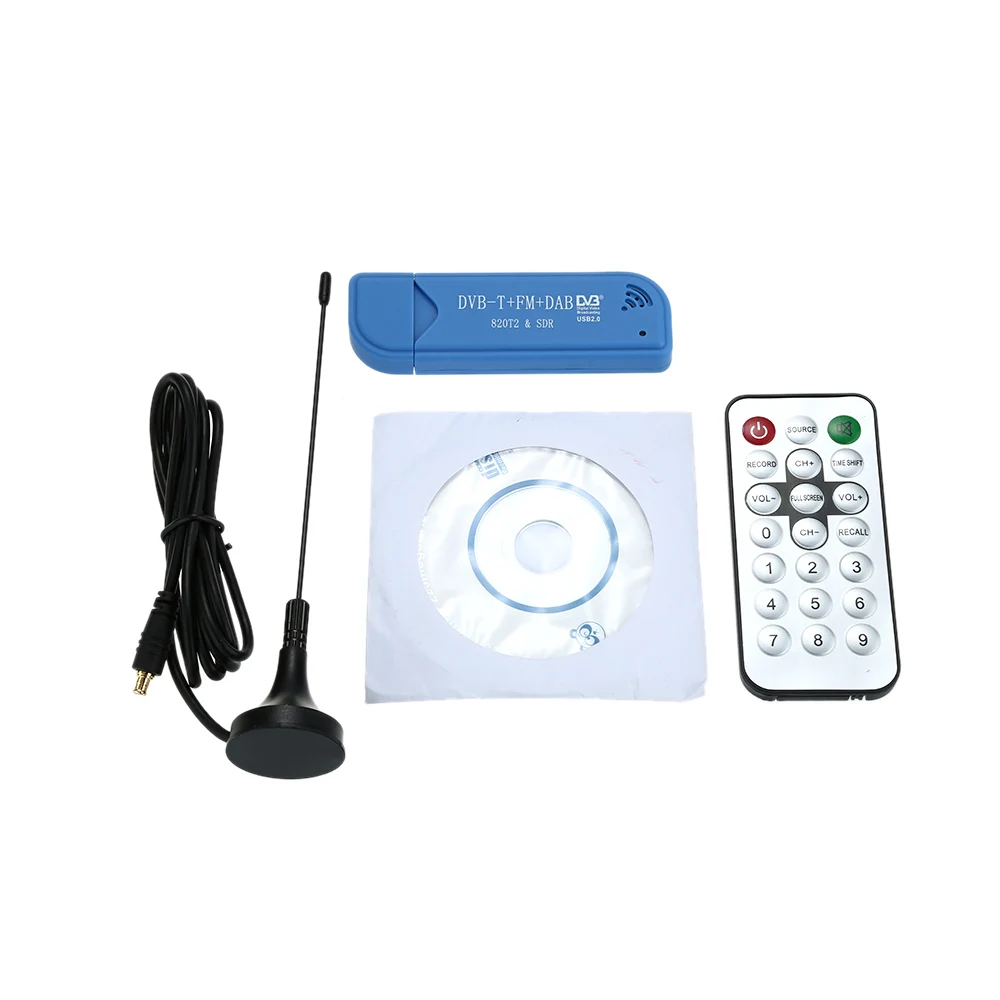 Мини Портативный цифровой USB 2 0 TV Stick DVB T + DAB FM RTL2832U R820T2 Поддержка SDR тюнер