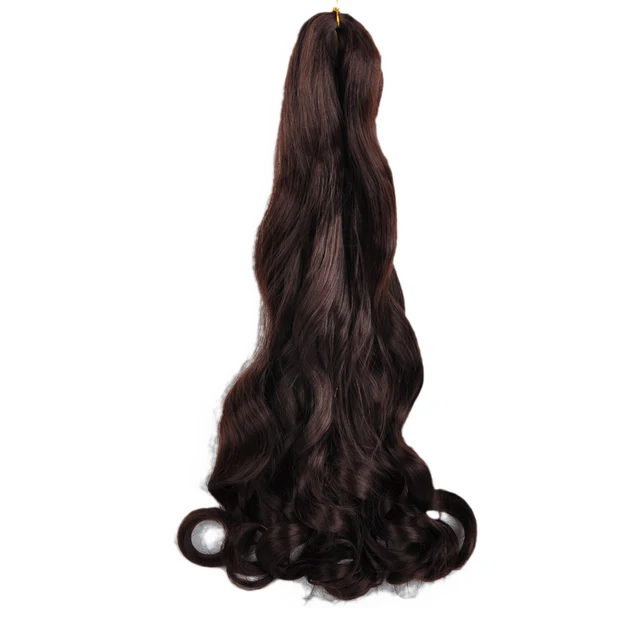 Synthetic 26 Inches Loose Wave Crochet Braids Hair Ombre Spiral Curls Pre Stretched Braiding Hair Extensions For Black Woman #4