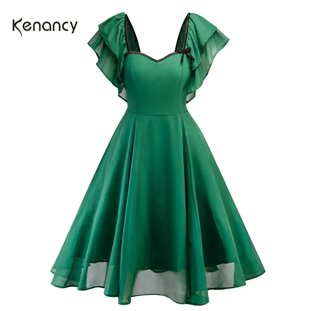 Женское винтажное платье Kenancy вечернее в стиле ретро из шифона рокабилли |