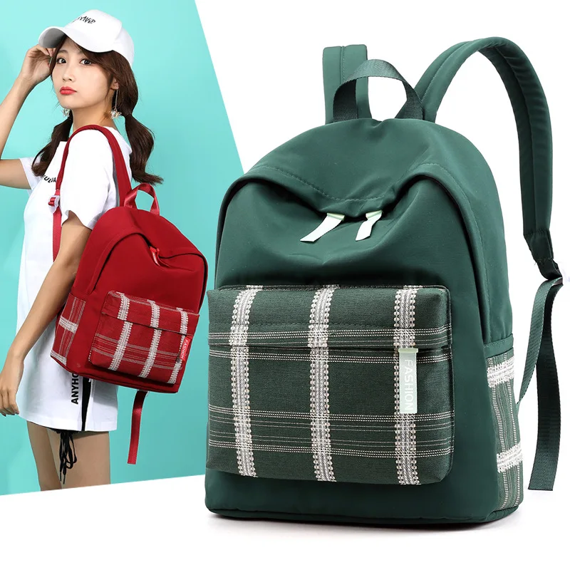 Хипстер клетчатый рюкзак женский корейский стиль колледж средней школы школьная сумка кампус парный рюкзак дорожная модная сумка
