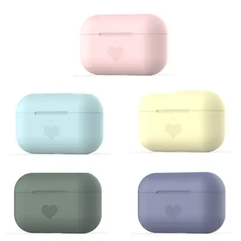 

Silicone Earphone Case Love Heart Pattern Protective Cover for Airpods Pro Kit LX9B