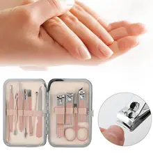 Manicure Set 12pcs Stainless Steel Nail Clippers Kit Cutter Trimmer Manicure Pedicure Toe Nail Tools Set with Case Nail