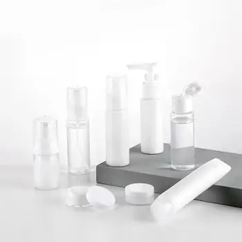 

Press Pump Bottle Eco-friendly Subpackaging Flip Bottle Portable Travel Refillable Bottles for Liquid Soap Lotion Shampoo White