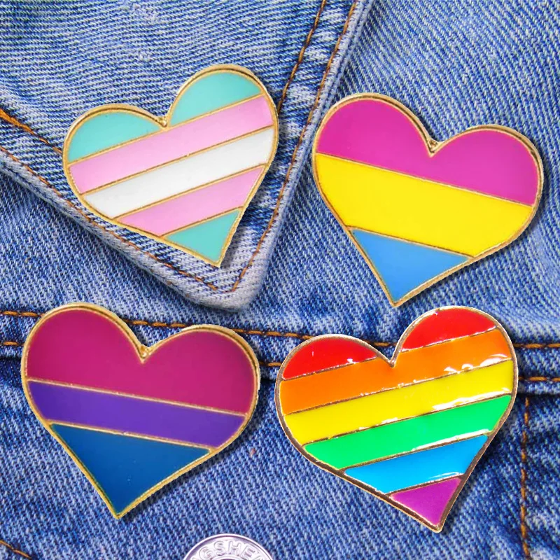 

Hot Selling Creative Heart Shape Lettered Badge Dont Be a Dick Heart Rainbow Brooch