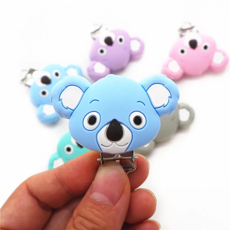 Chengkai 50 шт. силиконовые коала зажимы DIY детская кошка мышь Соска с животным Прорезыватель зубов, пустышка для младенца ювелирные изделия игрушки аксессуары