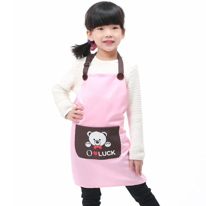 4PCS-suit детская одежда для пекаря, для школьников, без рукавов, фартук с росписью, забавные детские милые Кухонные фартуки для выпечки