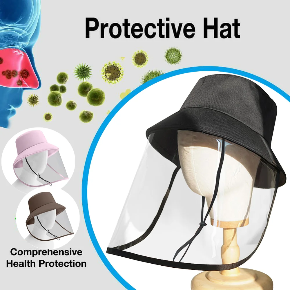 

Unisex Protective Hat Eye Protection Isolation Hood to Sun UV Protection Outdoor Waterproof Wide Brim Hat Anti-Saliva Droplets