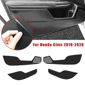 

Durable And Practical Carbon Fiber Texture Door Anti Kick Pad Guard Stickers For Honda Civic 2016-2020