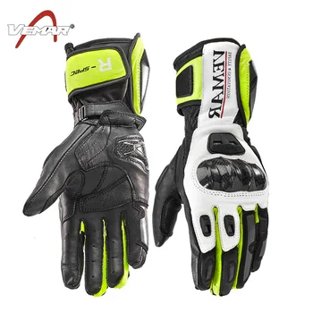 

Motorcycle riding leather gloves motorcycle long carbon fiber shell gloves men's winter fall-proof windproof touch screen gloves