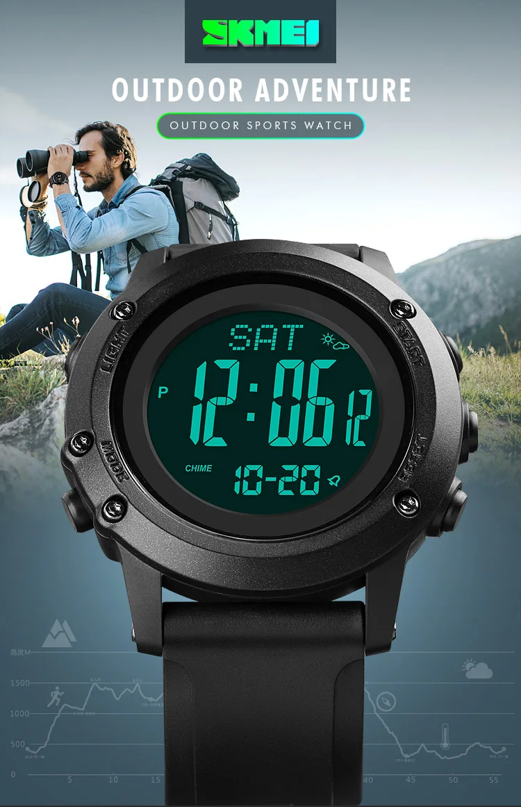 SKMEI 2022 nuovi orologi sportivi militari da uomo pedometro altimetro  termometro orologio digitale orologio da polso maschile Relogio Masculino  1793|Digital Watches| - AliExpress