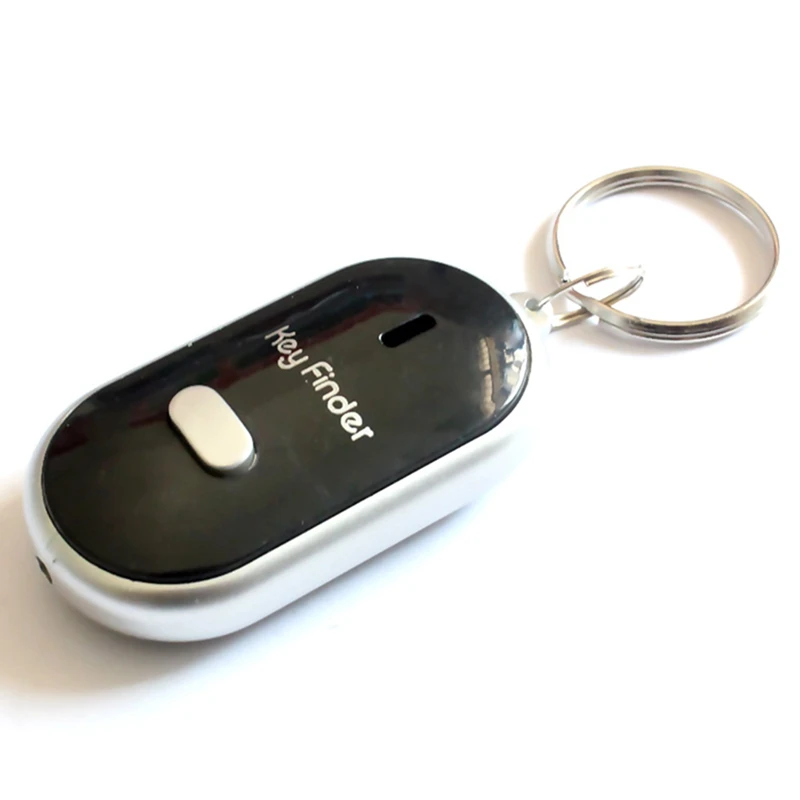 LED Light Torch Remote Sound Control Lost Key Car Motor Finder Locator Keychain Mini Alarm Locator Track Key Wallet Phone - Цвет: BK