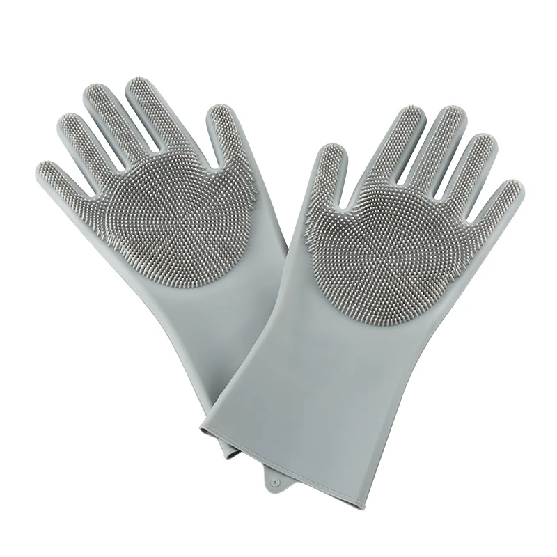 1 пара кухонных перчаток силиконовые хозяйственные перчатки для уборки Волшебные силиконовые перчатки для мытья посуды для кухни Высокое качество чистящее средство - Цвет: Y81231-5