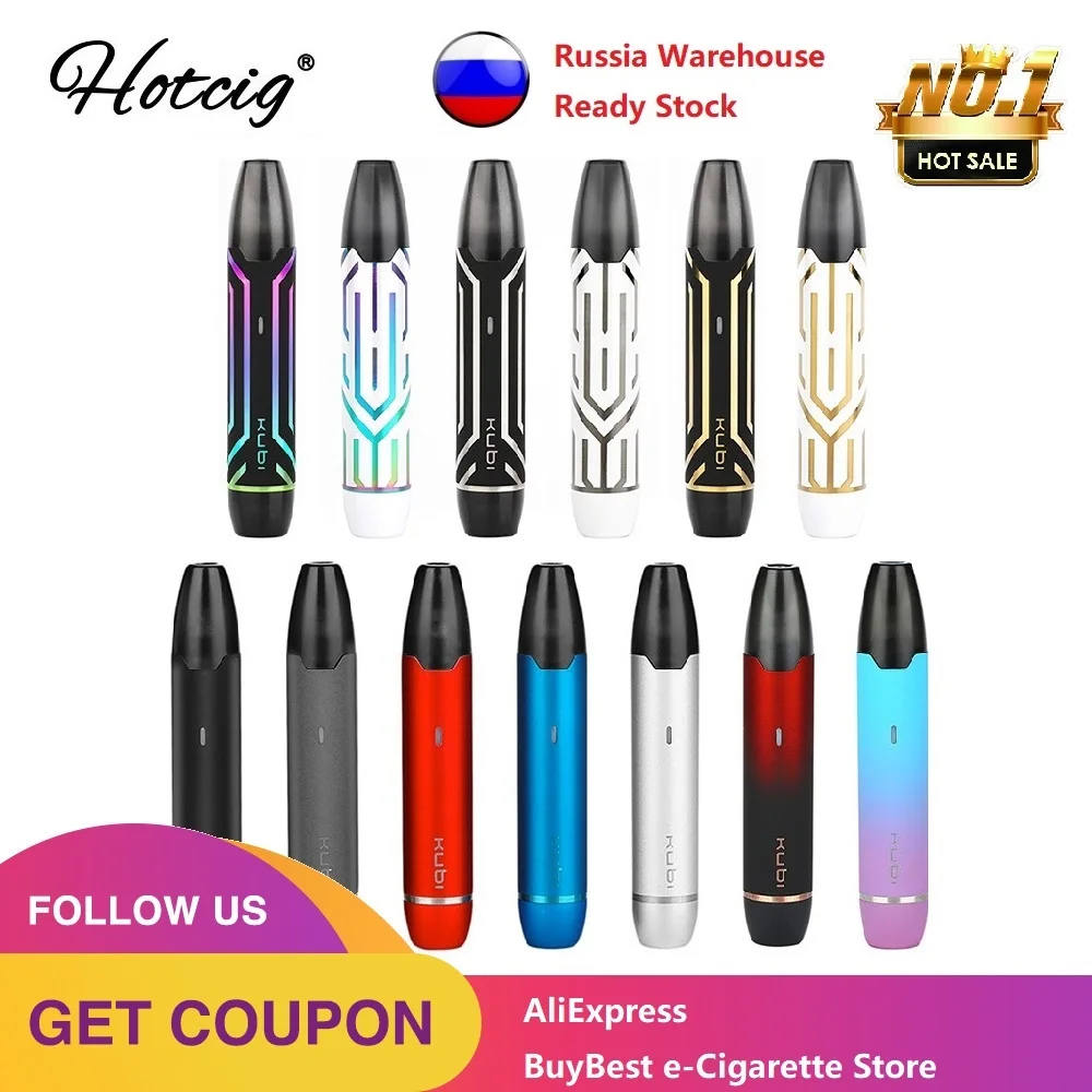 Горячая Распродажа оригинальный Hotcig КУБИ/КУБИ II многоразового Pod Vape Комплект W/ 550