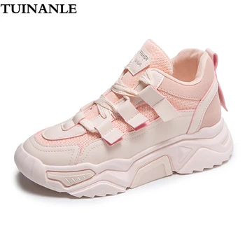 

TUINANLE Breathable Mesh Sneakers Women Casual Shoes 2020 Ladies Platform Flats Chunky Shoes Comfortable Female Zapatillas Mujer