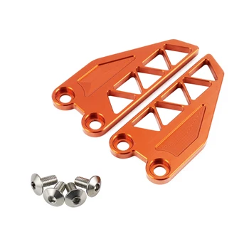 

Left Right Foot Pegs Rest Heel Protector Plate for KTM DUKE 390 DUKE390 2017 2018 2019 Rearset Guard Motorcycle Orange Black