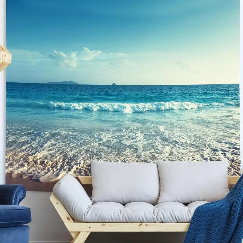 

Ocean Tapestry Wall Hanging Beach Rug Blanket Camping Travel Mat Home Decor Waves print Boho Bedspread Yoga Mat Blanket