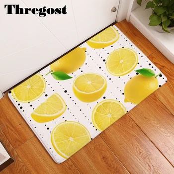 

Thregost Home Decor Mats Modern Flannel Fruit Pattern 3D Print Kitchen Rugs Washable Anti-Slip Bathroom Mat Bedroom Carpet