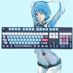 Menina dos desenhos animados pbt keycaps jogo genshin impacto teclado mecânico 108 teclas cherry profile dye subbed backlight mx switch keycaps
