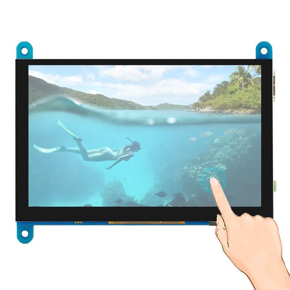 5-дюймовый ЖК-монитор HDMI 800X480 HD сенсорный экран емкостный сенсорный экран для Raspberry Pi 4 Модель B 3B +/3B/2B/B +