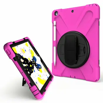 

360 Degree Hand Children Shockproof 3 Layer Shockproof Rugged Tablet Case for New IPad 7th Gen Pro 10.2" 2019 Cover Coque+pen