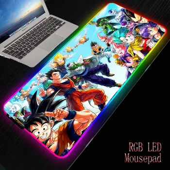 

XGZ Dragon Ball Anime RGB Mouse Pad Large Gaming Computer pad Led Big Mat Keyboard Desk PC Mause with Backlit