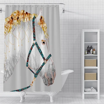 

Custom decorations Waterproof Shower Bath Curtain Printed Bathroom Decor Various Sizes#2020-06-04-10
