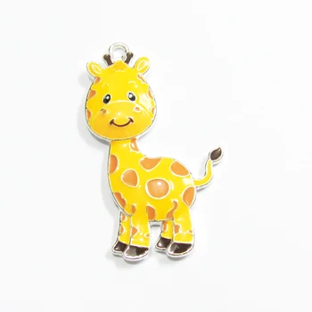 

Wholesale Newest 50mm*32mm 10pcs/lot All Enamel Farm Animal/ Giraffe Pendants For Chunky Kids Jewelry/ Necklace Making