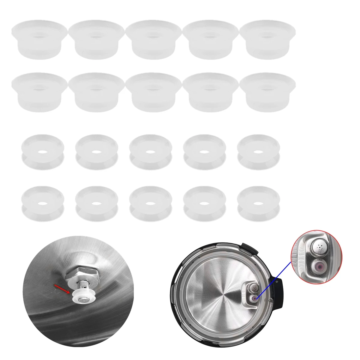 10 Set Electrical Power Pressure Cooker Valve Parts Float Sealer Seal Rings pressure cookers