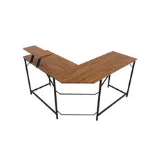 

L-Shaped Corner Computer Desk Industrial PC Laptop Study Table Workstation for Home Office Wood & Metal Rustic Brown[US-Depot]