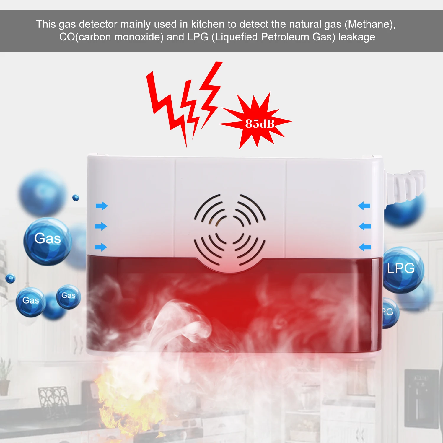 Wi-Fi, датчик газа, сигнализация, природный CH4, детектор утечки горючего газа, Умный домашний кухонный датчик безопасности