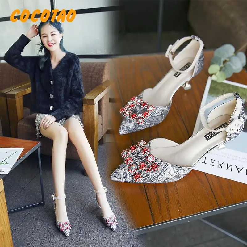 Wedding Shoes Women 2019 New Red High-heeled With Wild Fashion Beautiful Bride Chinese Show | Обувь