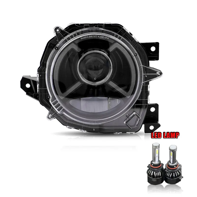 ALL LED 2 шт. светодиодный фары для Suzuki Jimny 2007- светодиодный автомобильный фонарь ангельские глазки ксенон HID комплект Противотуманные фары светодиодный дневные ходовые огни - Цвет: ALL LED
