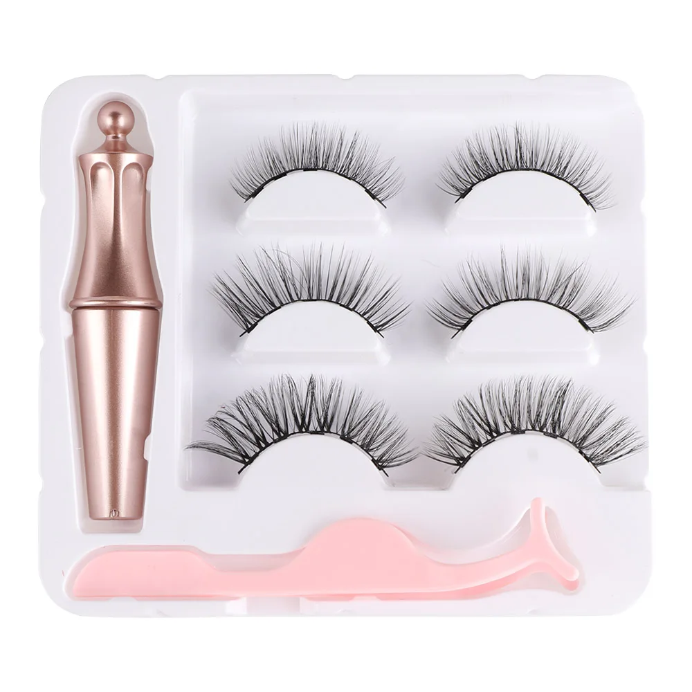 Set 11 Glam 5 магнитные Накладные ресницы с магнитной подводкой для глаз и набор пинцетов Магнитный ненастоящий ресницы Водонепроницаемый стойкий ресницы удлинитель макияж - Цвет: Set 11 Glam