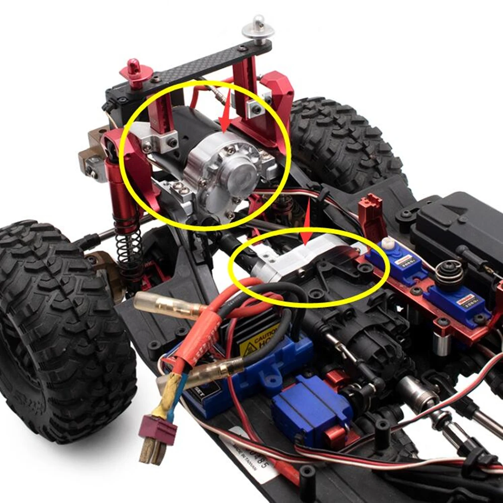 

Crawler Rc Car Chassis Upgrade Part CNC Metal Gear Box Servo Mount Set For 1/10 Remote Control Toy Traxxass Trx4 G500 Trx6X6 G63