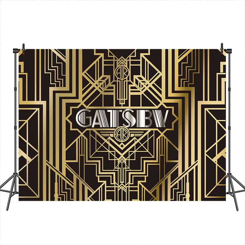 

Vinyl Great Gatsby Backdrop for Photography Theme Birthday Party Background for Photographers Banner for Photo Studio
