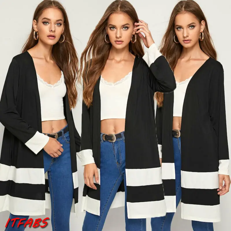 Autumn Women Ladies Fashion Blouse Waterfall Cardigan OL Office Long Coat Duster Open Warm | Женская одежда