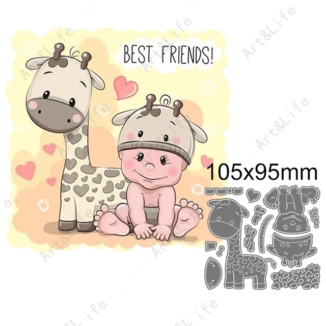 Top Hot New Lovely Cute Little Babies Metal Cutting Dies Stencils for Making Scrapbooking Album Birthday Card Embossing Cut Die Size 105x95mm