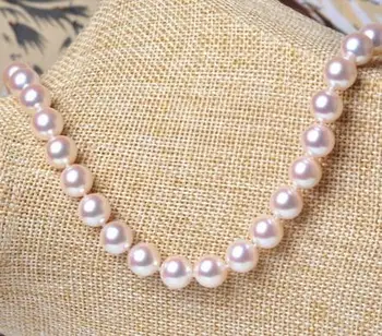 

free shipping >>>>noble jewelry gorgeous 8-8.5mm Japanese Akoya white pearl necklace 14k