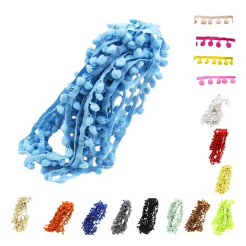 

20 Yard 10MM PomPom Trim Ball Fringe Ribbon DIY Sewing Accessory Lace Black