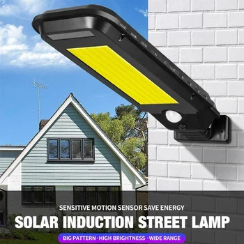 

Solar Street Light 210COB LED Solar Lamp Motion Sensor Outdoor Wall Lamp for Parking Lot Yard Garage and Garden