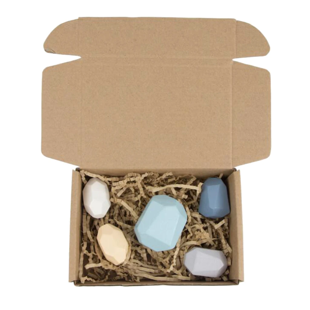 5/10/16pcs Wooden Balancing Building Stacking Rock Block Fun Toys Decoration