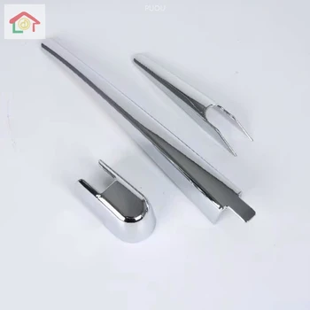 

Car detector ABS chrome car rear back glass wiper nozzle frame trim tail window 3pcs For Mazda CX-3 CX3 2016 2017 2018 2019