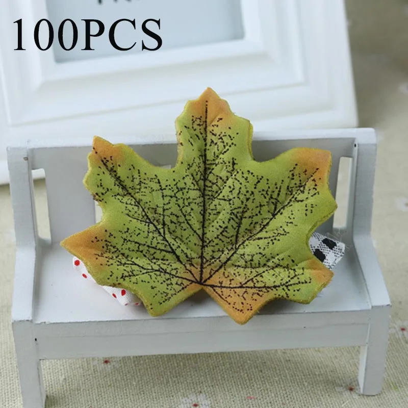 100 шт./компл. Искусственный кленовые листья имитация 8x7 см фотографический реквизит декор