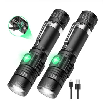 

Multifunction Ultra Bright LED Flashlight XML T6 LED Lamp Beads Waterproof Torch Zoomable 3 Lighting Modes USB Charging