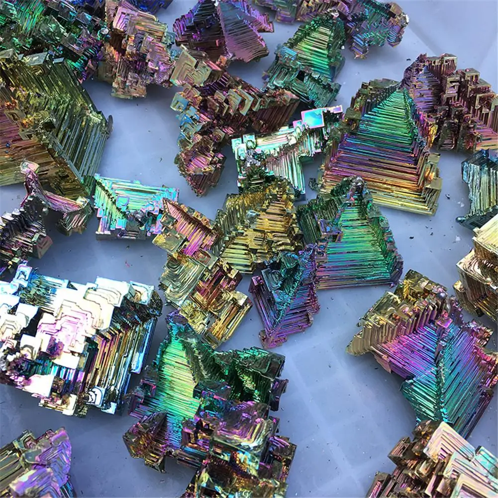 70g Rainbow Aura Titanio Bismuto Espécimen Mineral Piedra preciosa Crystal Rock 