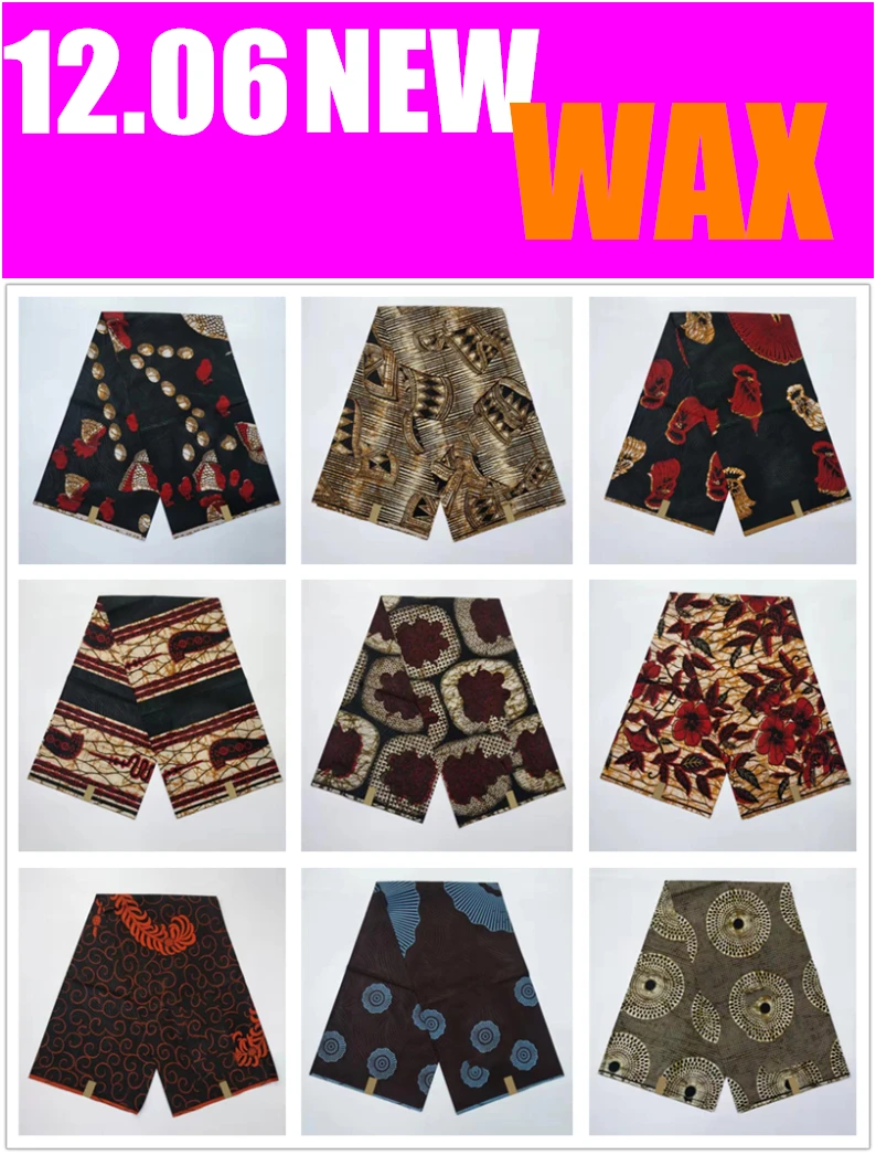 6 ярдов оптом и в розницу Горячая африканская вощеная ткань принтом цветочный узор хлопок воск ткань Анкара воск для шитья африканская одежда