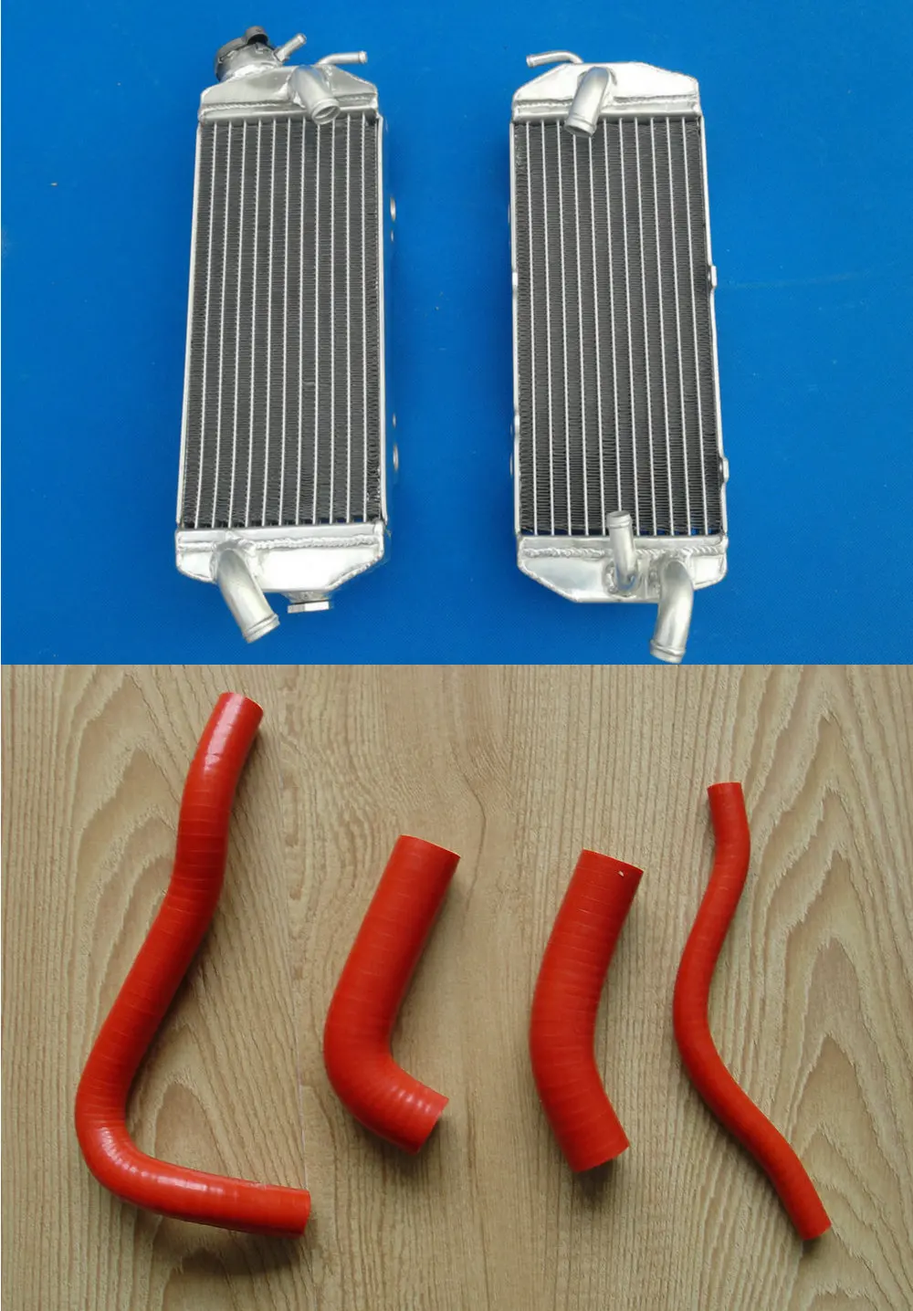 Алюминий радиатора для KTM 250 400 450 520 525 530 540 MXC SX EXC SX SXS 2000 2001 2002+ силиконовый шланг комплект 01 02 - Цвет: Radiator Hose RED